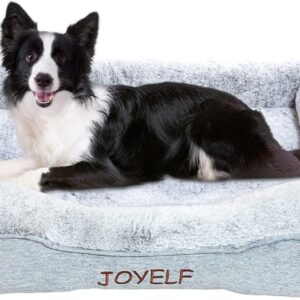 JOYELF Memory Foam Dog Bed Large Orthopedic Pet Bed with Washable Cover, Independent Mat Design with Free Waterproof Liner Included