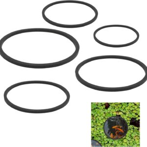 Jeffdad 5pcs Aquarium Floating Plant Rings, Foam Floaters Plant Corral Fish Feeding Ring Aquarium Feeding Ring, for Intercepts Floating Plants(Black)