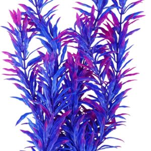 LAMXD Aquarium Fish Tank Plastic Plants, Simulation of Aquatic Plants Purple Aquarium Aquatic Plants for Fish Tank Ornament Natural Design Decorations (32cm/12.5Inch)