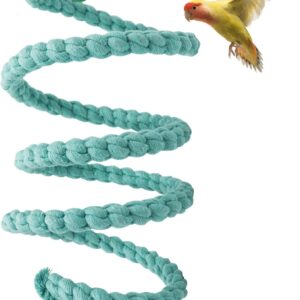 150 cm Extra Long Bird Rope Perch, Bird Spiral Rope Swing Toy, Bird Cage Stand Pole Accessories, Bird Standing Climbing Toy for Parrot Parakeet Budgies Lovebirds Cockatiels